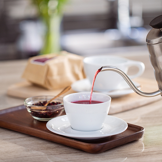 Toddy hibiscus tea brewed hot